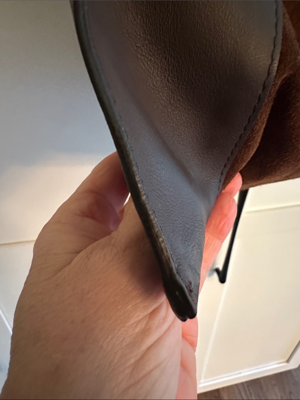 VIOLA CASTELLIANI SUEDE AND LEATHER SLOUCHY SHOULDER BAG - Picture 4 of 11